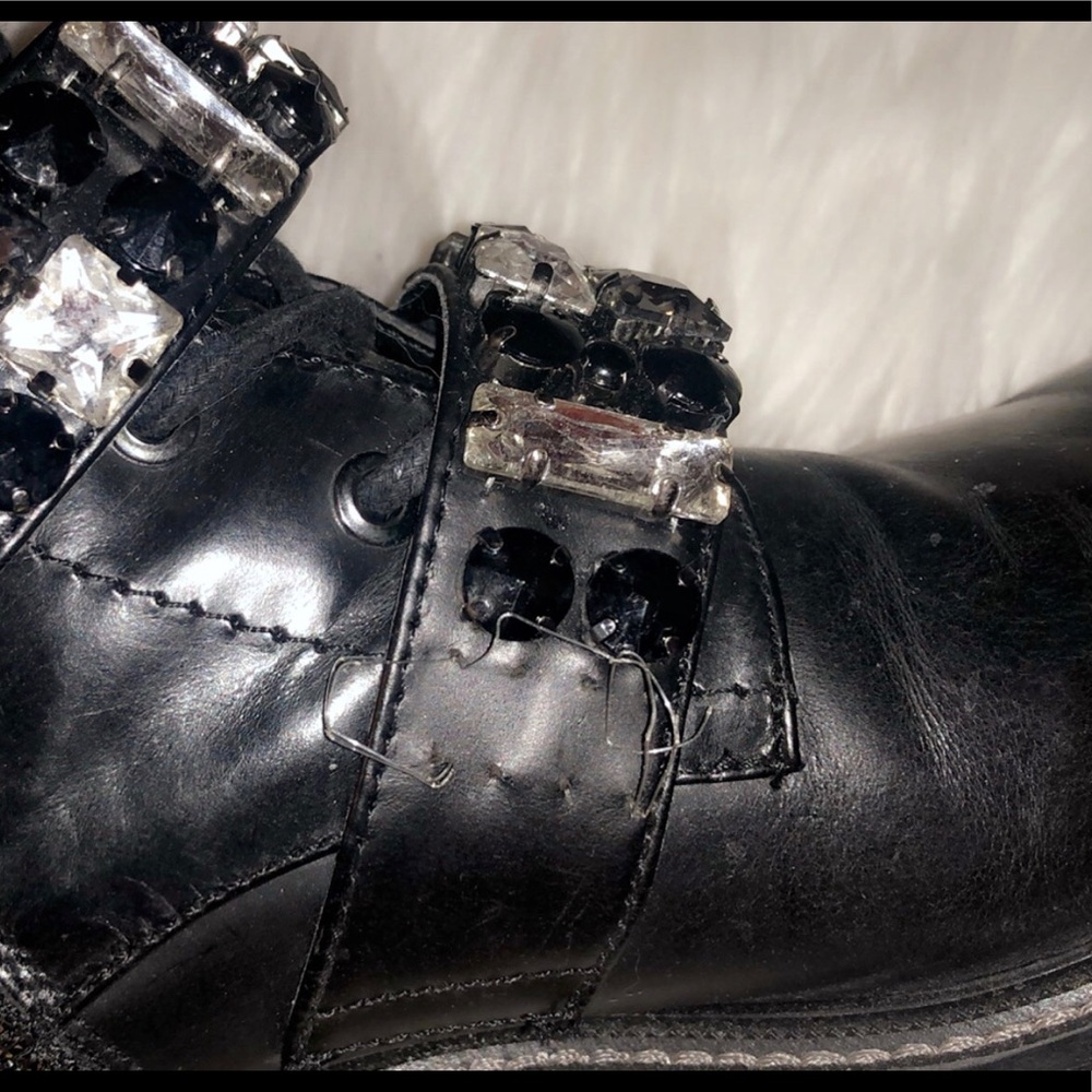 ZARA Leather Embellished Biker Boot - Picture 8 of 8